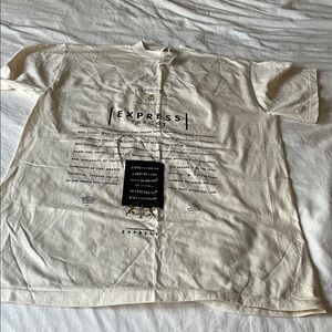 New With Tag  Express Cream  Graphic  Oversized Tee with Black Text One Size All